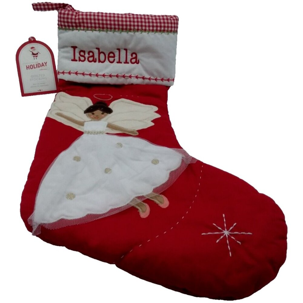 Pottery Barn Kids Isabella Angel African American Holiday Stocking Christmas